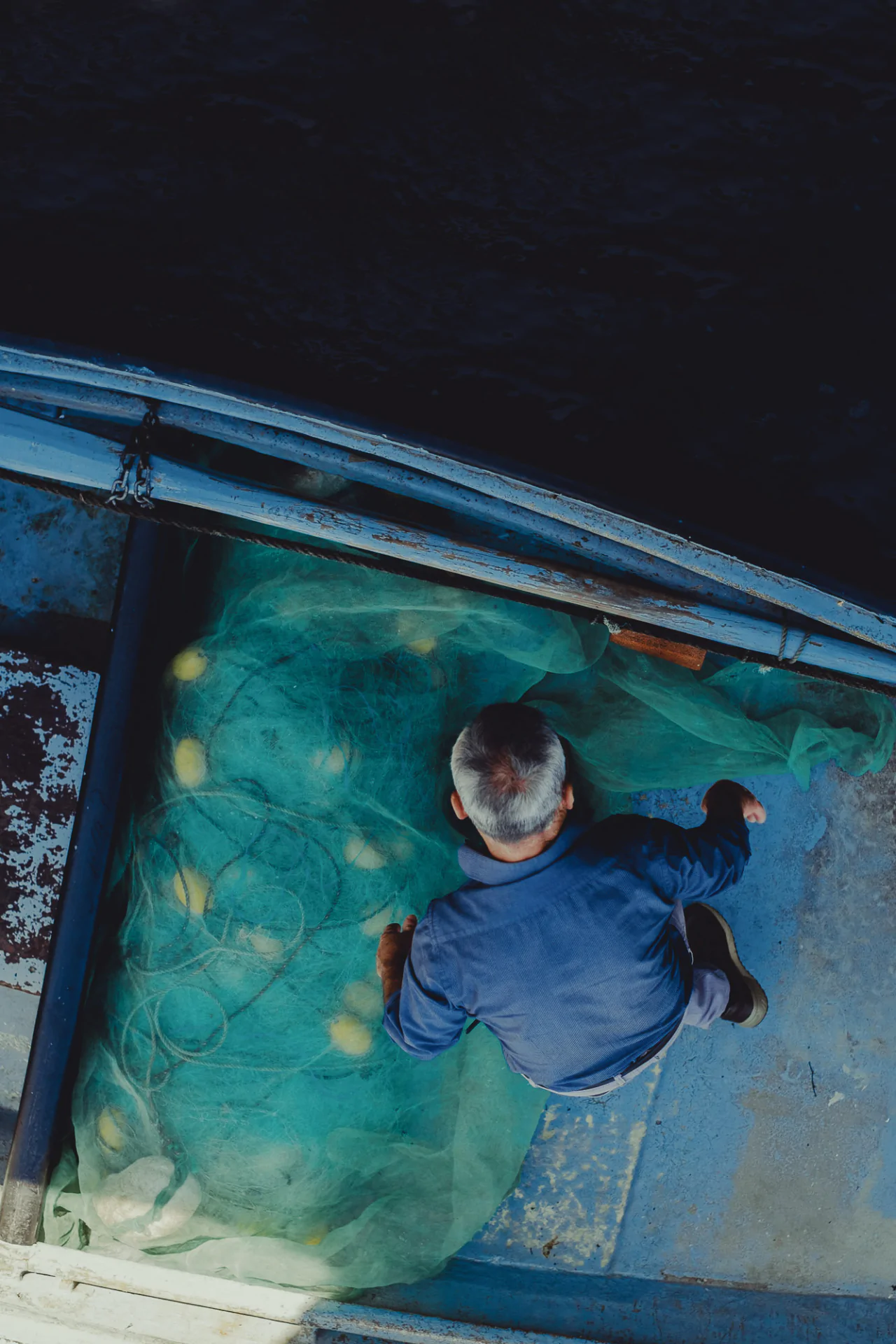 A man on a boat.